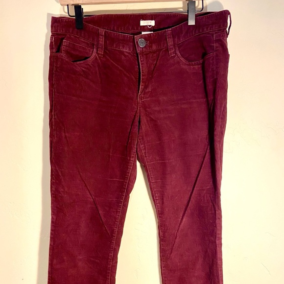JCrew Matchstick Maroon Corduroy Pants 30S - Picture 2 of 5